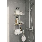 Sas Haus Beyaz 3 Katlı Banyo Rafı Şampuanlık Ve Duş Rafı Askılı Yapışkanlı Duvara Monte TŞ-03