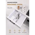 Sas Haus Çekmece İçi Bıçaklık Organizer Bölmeli Mutfak Düzenleyici Beyaz S-11029