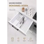Sas Haus Çekmece İçi Bıçaklık Organizer Bölmeli Mutfak Düzenleyici Beyaz S-11029