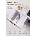 Sas Haus Çekmece İçi Bıçaklık Organizer Bölmeli Mutfak Düzenleyici Gri S-11029