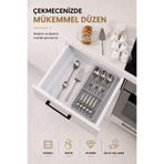 Sas Haus Çekmece İçi Kaşıklık Organizer Bölmeli Mutfak Düzenleyici Gri S-11030