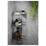 Sas Haus Dayanıklı Yapışkanlı Banyo Köşeliği Düzenleyici Şampuanlık Duş Rafı Krom EK-03
