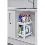Sas Haus Flex Elite Pro 2 Katlı Beyaz Tekerlekli Çok Amaçlı Banyo & Mutfak Düzenleyici Raf - Evye Altı Raf Beyaz 40 X 35