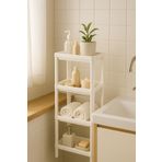 Sas Haus Flex Elite Pro 4 Katlı Beyaz Çok Amaçlı Raf Ünitesi – Banyo ve Mutfak Düzenleyici Raf & Organizer