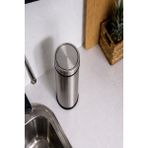 Sas Haus Premium 5 Litre Krom Minimalist Paslanmaz Çelik Tezgah Üstü Çöp Kovası Titan 7505 - Gri - 5 lt
