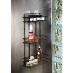 SAS HAUS Yapışkanlı Banyo Rafı Siyah – Delmeden Montaj Duş Şampuanlık, Paslanmaz Metal, Siyah Organizer