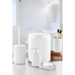 SAS Lines Serisi Beyaz Banyo Seti, 5 Parça Lüks Akrilik Çöp Kovası, Fırça, Sabunluk Banyo Aksesuar Seti 3375