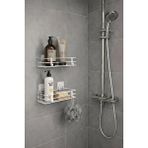 SAS Tek Katlı Duş Rafı – Kancalı Banyo Şampuanlık ve Organizer 2 Adet Beyaz Tş-01