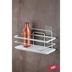 SAS Yapışkanlı Ayarlanabilir Tekli Banyo Duş Rafı – Paslanmaz Kristal Şampuanlık (yapıştır/vidala) Beyaz - Lş-01 - Bb