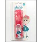 Sasta Lastik Saç Tokası Kırmızı Sticker Hediyeli 3 Adet