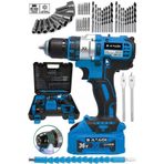 Sataok 36V 5Ah XR Metal Şanzıman Çelik Mandren Çift Akülü Şarjlı Matkap Akülü Vidalama