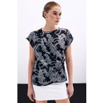 Sateen Aksesuar Detaylı Bluz - Siyah