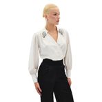 Sateen Aksesuar Detaylı Bodysuit Bluz, 42, STN139KBL1354, Bej, Kadın