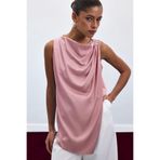 Sateen Aksesuar Detaylı Kolsuz Bluz, 40, STN139KBL1967, Pembe, Kadın