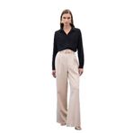 Sateen Aksesuarlı Pantolon, 40, STN139KPA1891, Bej, Kadın
