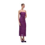 Sateen Askılı Uzun Payet Elbise, 38, STN139KEL1685, Mürdüm, Kadın