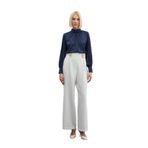 Sateen Bel Aksesuarlı Pantolon, 40, STN139KPA1885, Ekru, Kadın