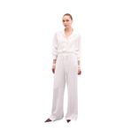 Sateen Bel Lastikli Pantolon, 36, STN139KPA1811, Ekru, Kadın