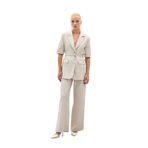 Sateen Bol Paça Keten Pantolon, 36, STN139KPA1863, Taş, Kadın
