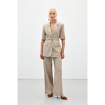 Sateen Bol Paça Keten Pantolon, 36, STN139KPA1863, Vizon, Kadın