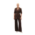 Sateen Bol Paça Keten Pantolon, 40, STN139KPA1863, Kahve, Kadın