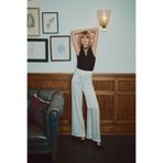 Sateen Bol Paça Pantolon, 40, STN139KPA1715, Ekru, Kadın