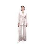 Sateen Bol Paça Pantolon, 42, STN139KPA1715, Bej, Kadın