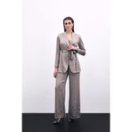 Sateen Bol Paça Pantolon, 42, STN139KPA1715, Vizon, Kadın