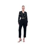 Sateen Cepli Düz Pantolon, 36, STN139KPA1662, Siyah, Kadın