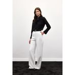 Sateen Cepli Klasik Pantolon, 38, STN139KPA1663, Ekru, Kadın