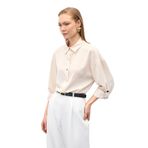 Sateen Çıtçıt Detaylı Gömlek, 42, STN139KGO1961, Bej, Kadın