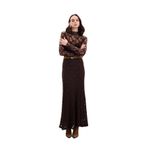 Sateen Dantelli Uzun Etek, 38, STN139KET2106, Kahve, Kadın
