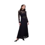 Sateen Dantelli Uzun Etek, 40, STN139KET2106, Siyah, Kadın
