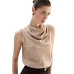 Sateen Degaje Yaka Bluz, 38, STN139KBL1969, Bej, Kadın