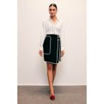 Sateen Detaylı Mini Etek - Siyah - 38