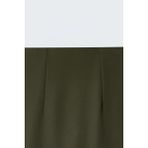 Sateen Düz Kalem Etek - Haki - 40