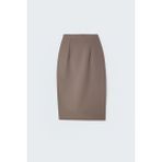Sateen Düz Kalem Etek - Vizon - 36