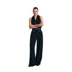 Sateen Eva Krep Pantolon, 42, STN139KPA2102, Siyah, Kadın