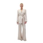 Sateen Jakarlı Saten Pantolon, 36, STN139KPA1784, Bej, Kadın