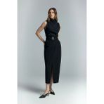 Sateen Jessi Yırtmaçlı Etek - Siyah - 40
