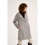 Sateen Kazayağı desenli kaban - Kahve - 36