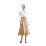 Sateen Kemerli Saten Etek, 38, STN139KET1941, Camel, Kadın