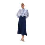 Sateen Kemerli Saten Etek, 42, STN139KET1941, Lacivert, Kadın