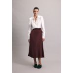 Sateen Kemerli Saten Etek - Bordo - 36