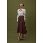 Sateen Kemerli Saten Etek - Kahve