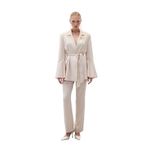Sateen Klasik Düz Pantolon, 38, STN139KPA1714, Bej, Kadın