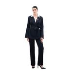Sateen Klasik Düz Pantolon, 38, STN139KPA1714, Siyah, Kadın
