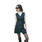 Sateen Klasik Kısa Yelek, 42, Klasik Kısa Yelek, Siyah, Kadın