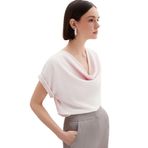 Sateen Kollar Taş Detaylı Salaş Bluz, 42, STN139KBL1366, Pudra, Kadın