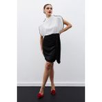 Sateen Kuşaklı Mini Etek Siyah - 38